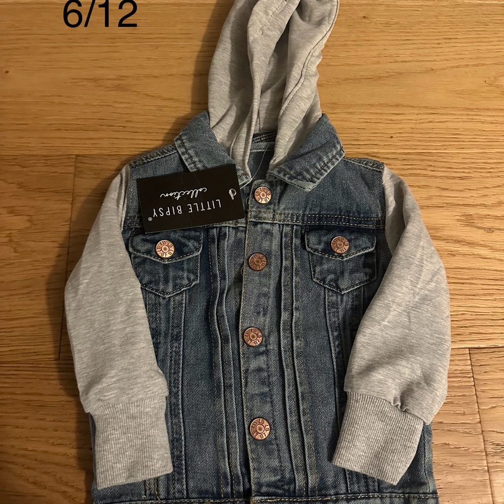 Little Bipsy Denim Jacket with Gray Sleeves